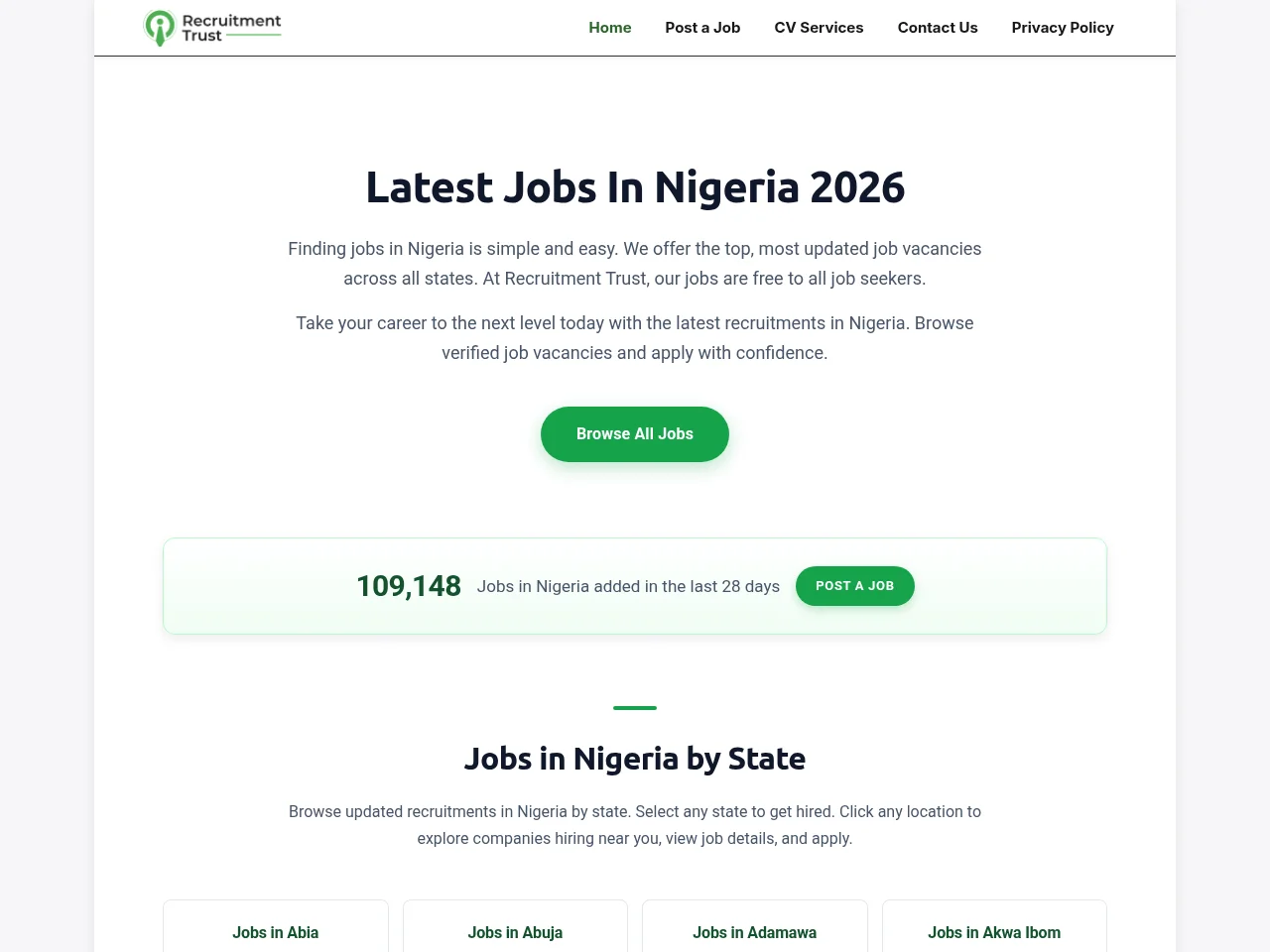 Recruitment Trust screenshot Recruitment Trust website screenshot