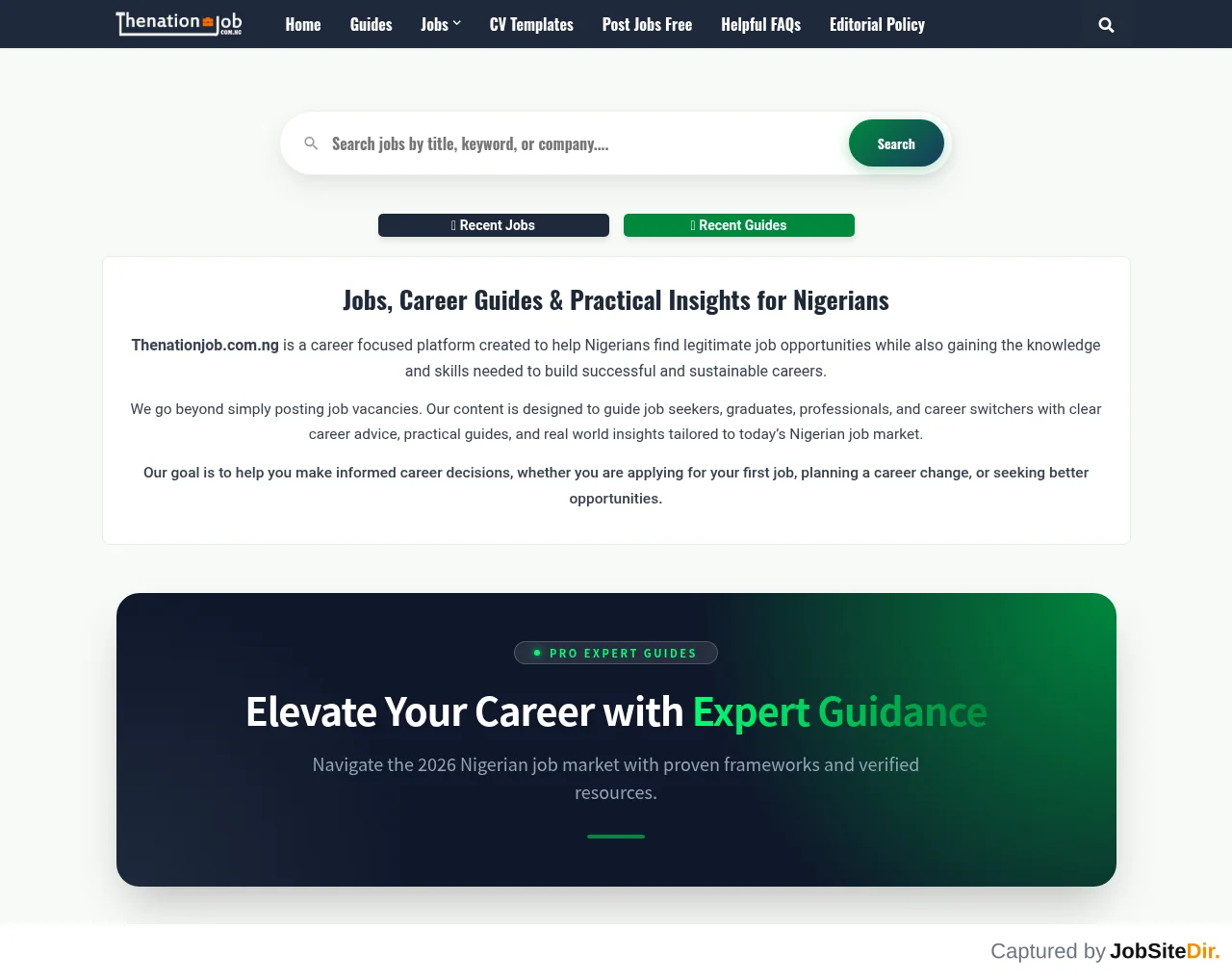 Thenationjob screenshot Thenationjob website screenshot