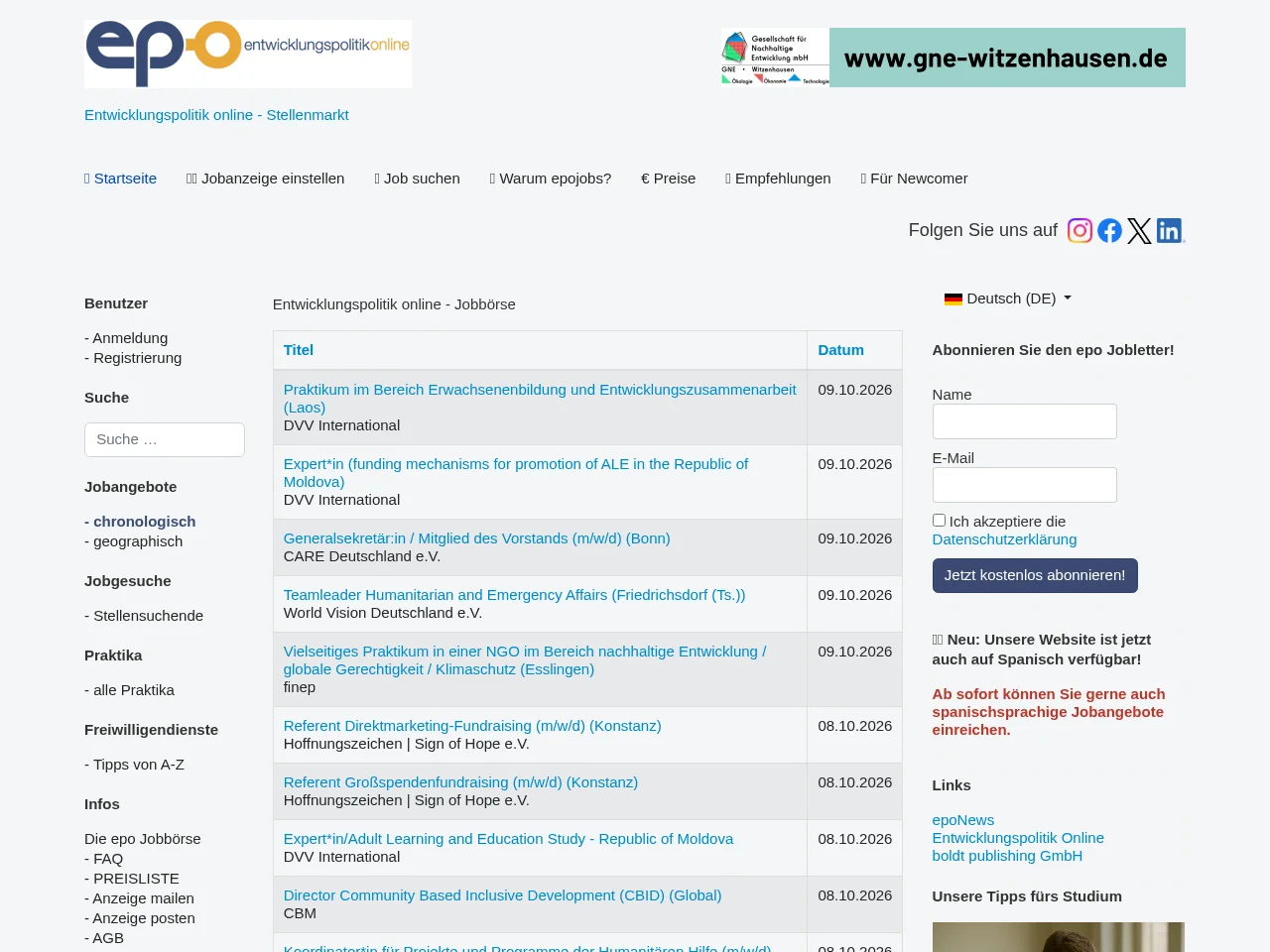 epojobs screenshot epojobs website screenshot