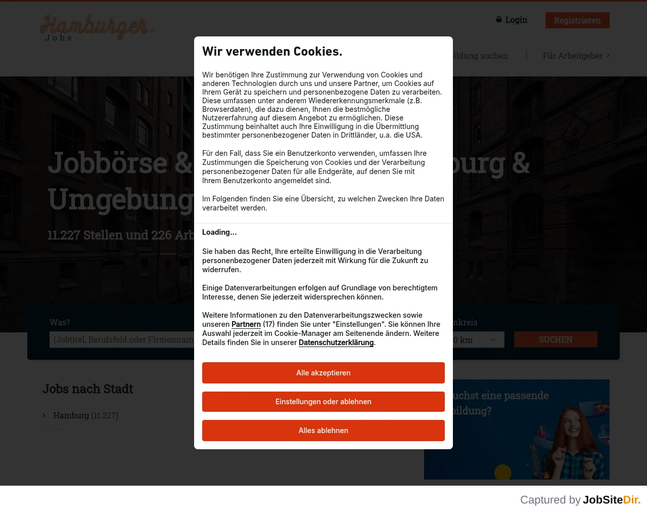 hamburger website screenshot