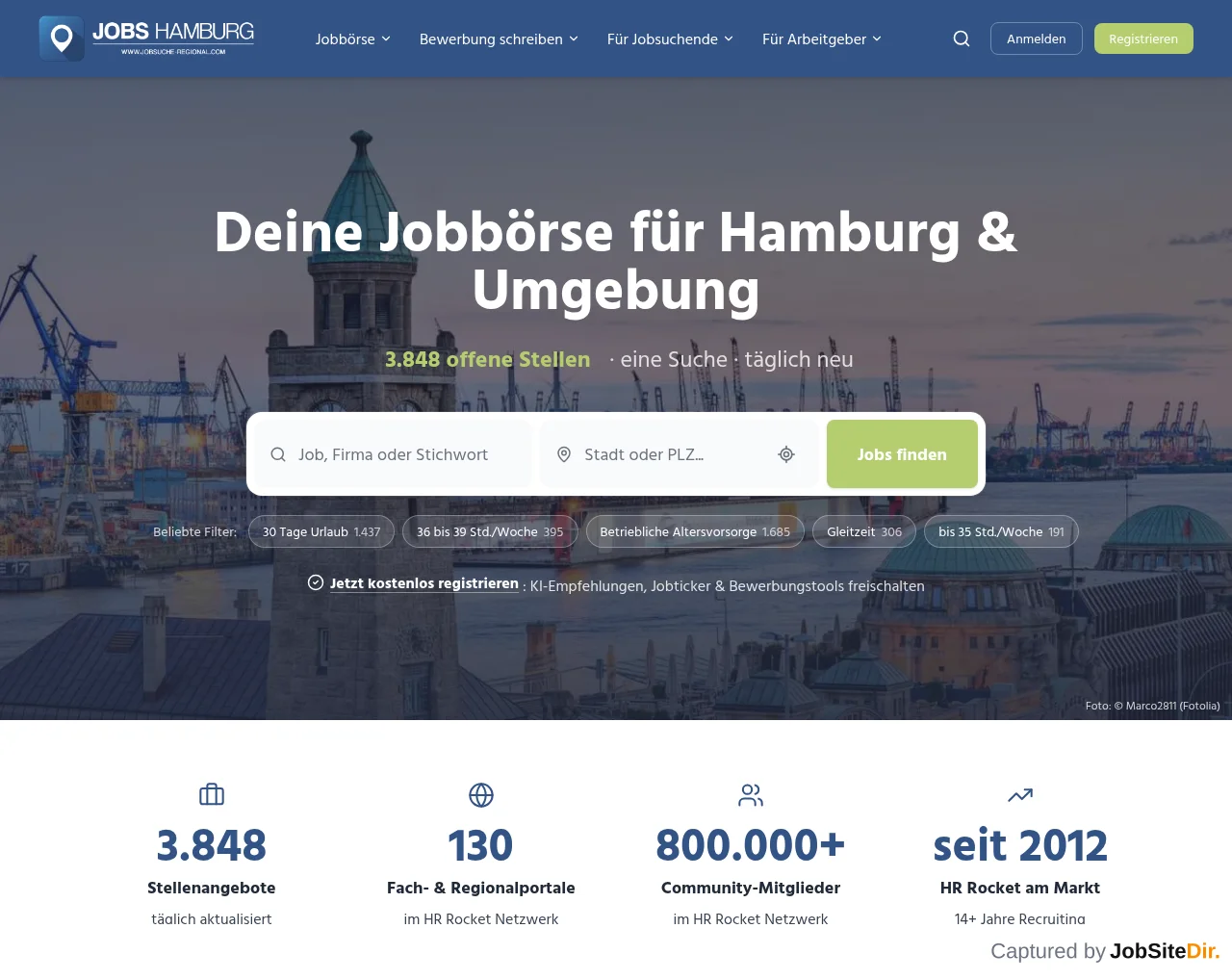 Jobs Hamburg screenshot Jobs Hamburg website screenshot