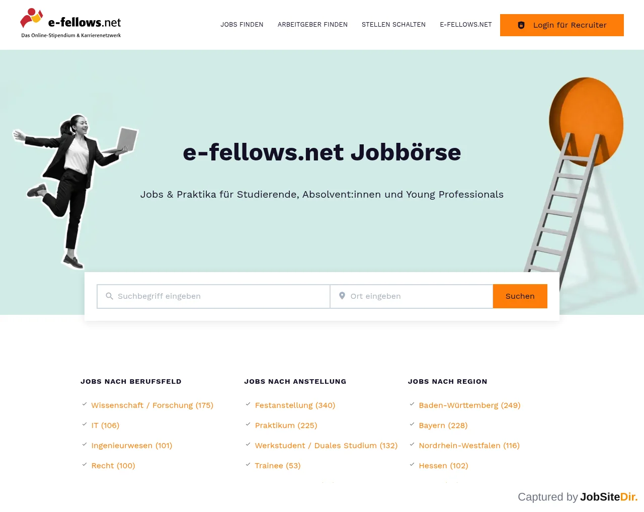 e-fellows Jobbörse screenshot e-fellows Jobbörse website screenshot