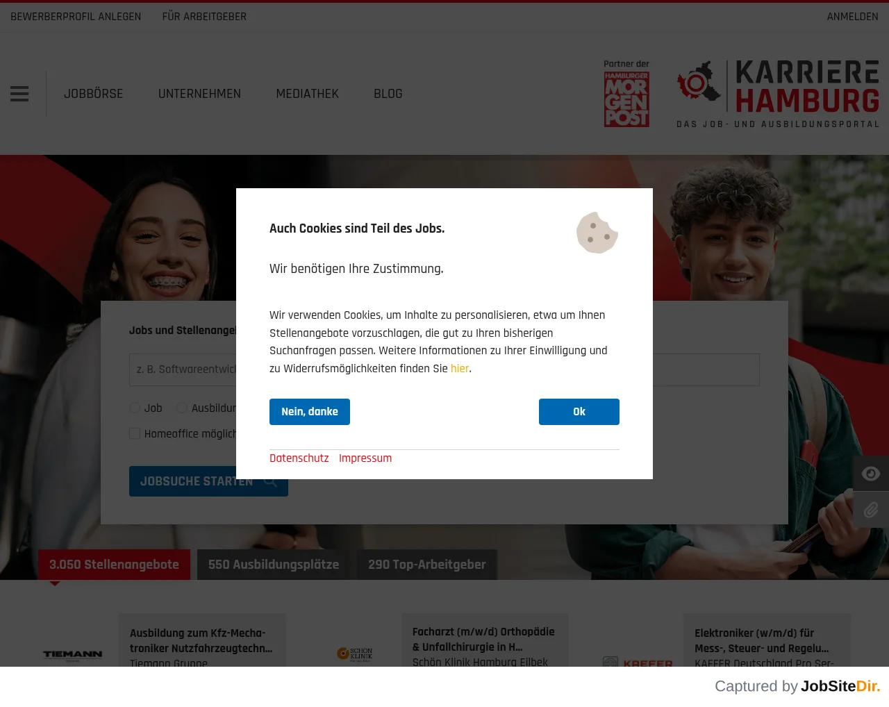 Karriere Hamburg screenshot Karriere Hamburg website screenshot