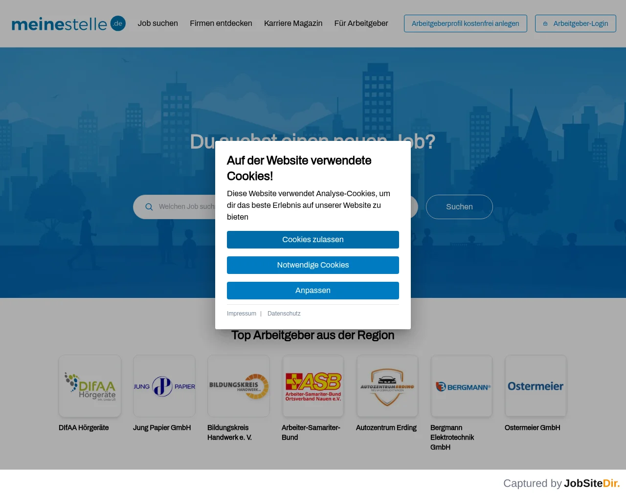 meinestelle website screenshot