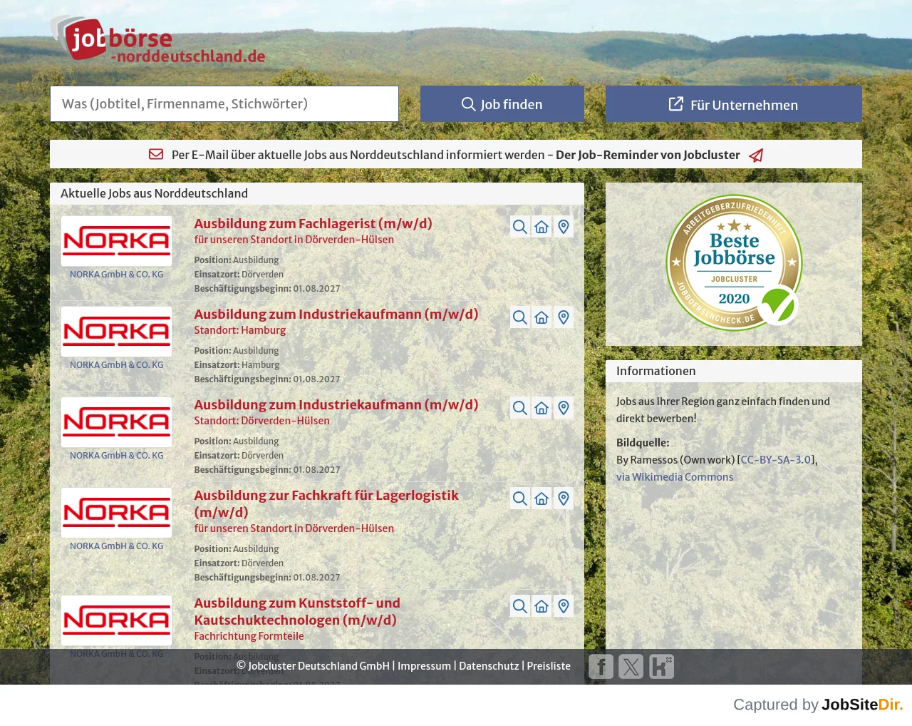 Jobbörse Norddeutschland website screenshot