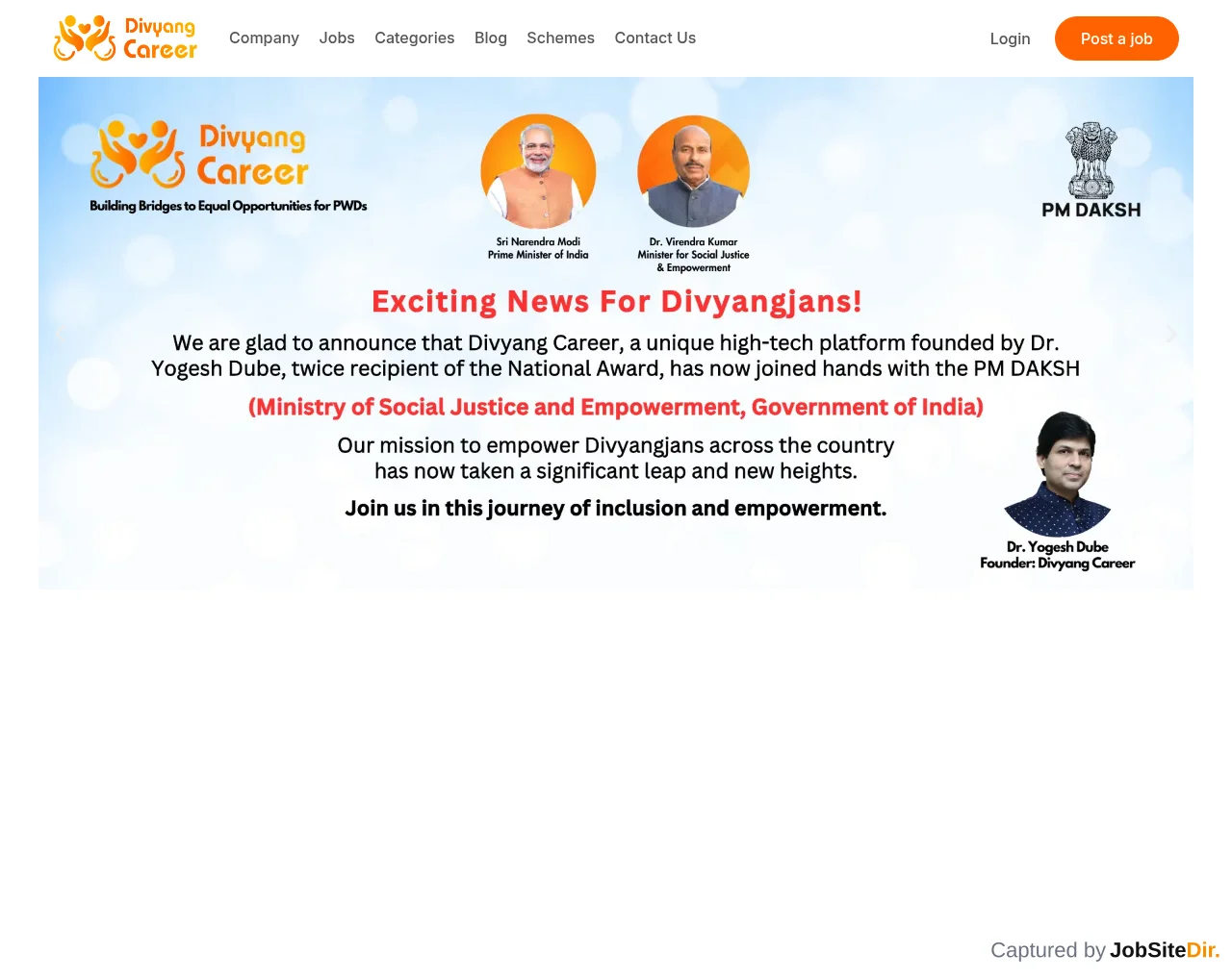 Divyang Career screenshot Divyang Career website screenshot