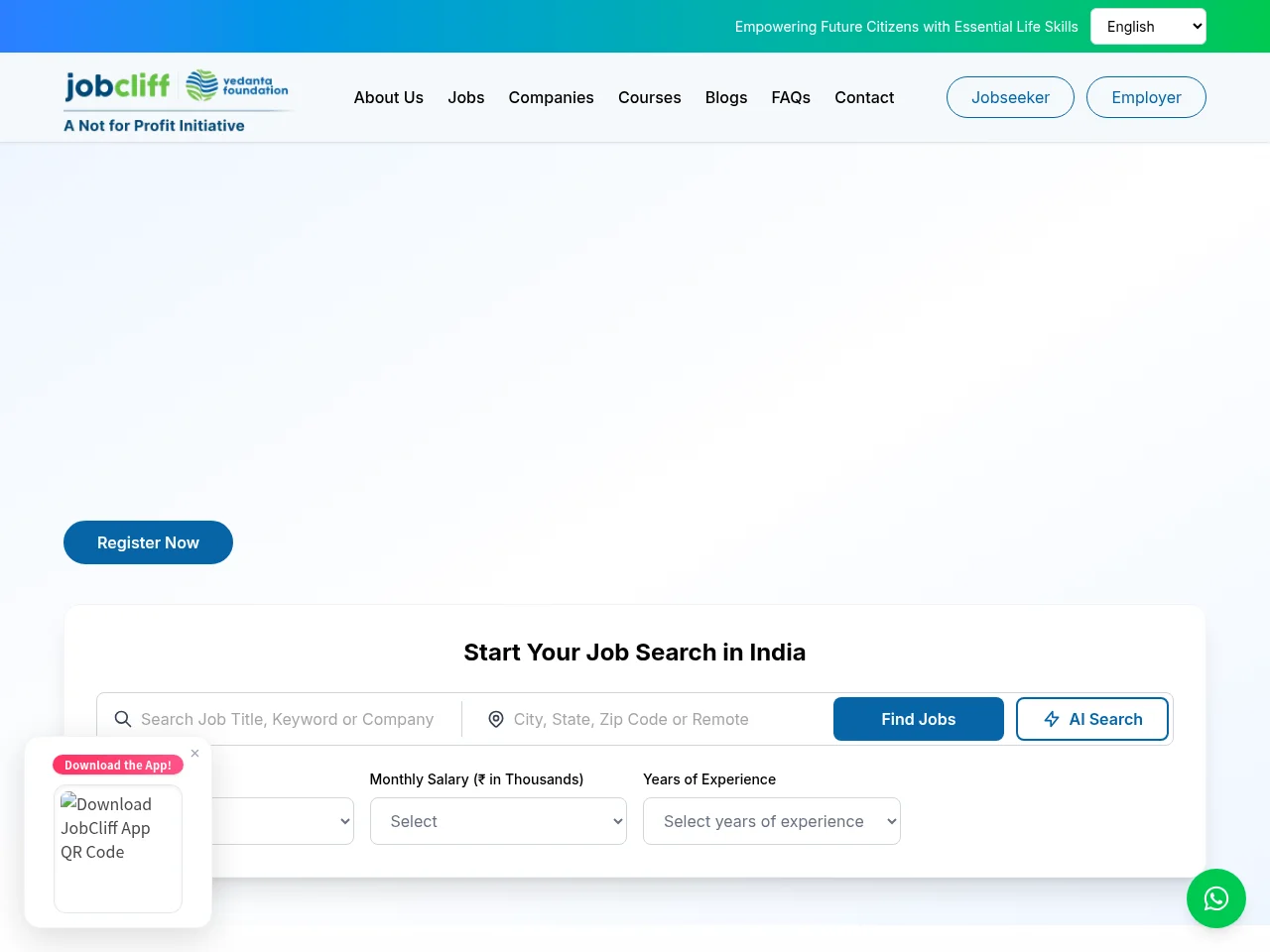 JobCliff website screenshot