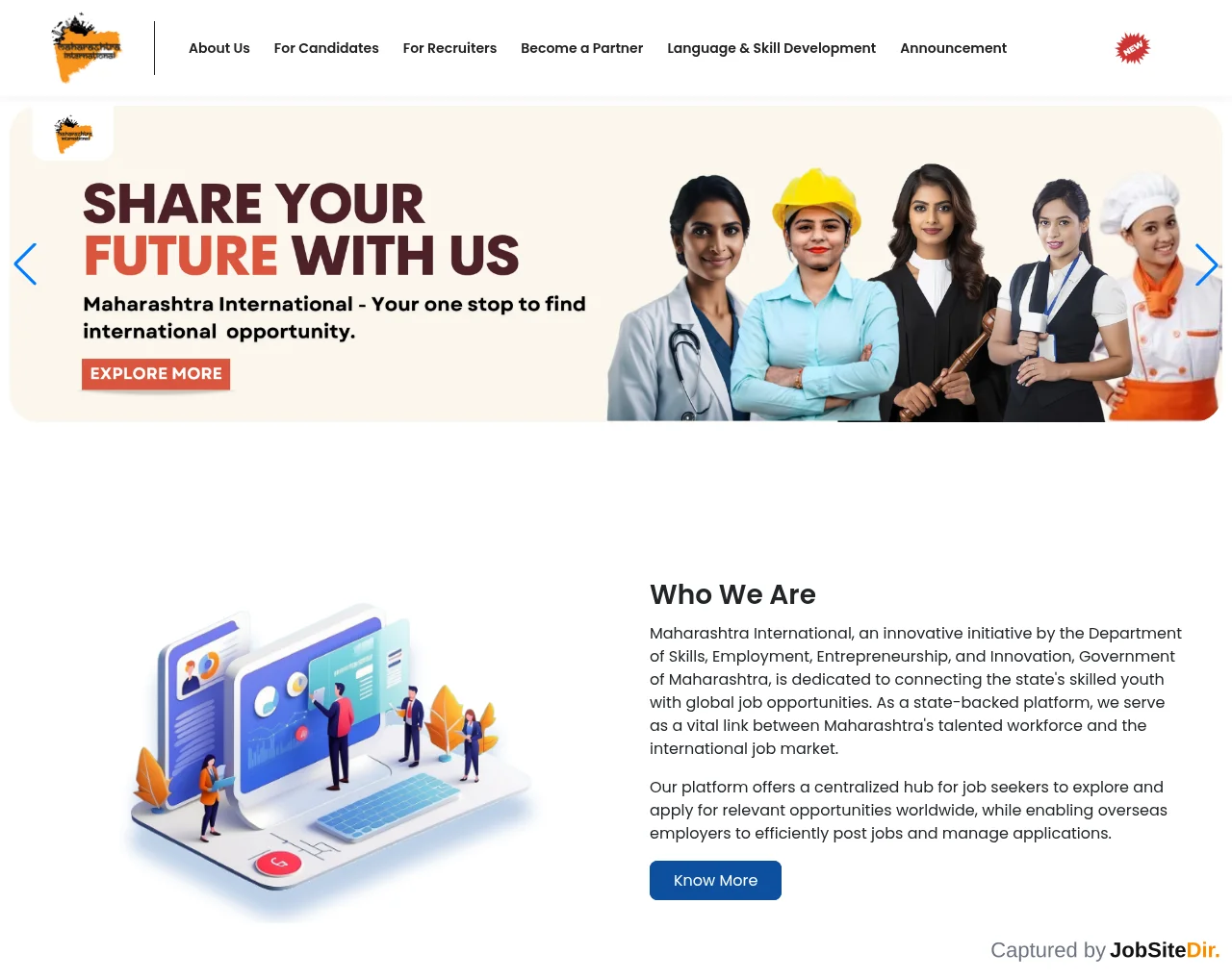 Maharashtra International screenshot Maharashtra International website screenshot
