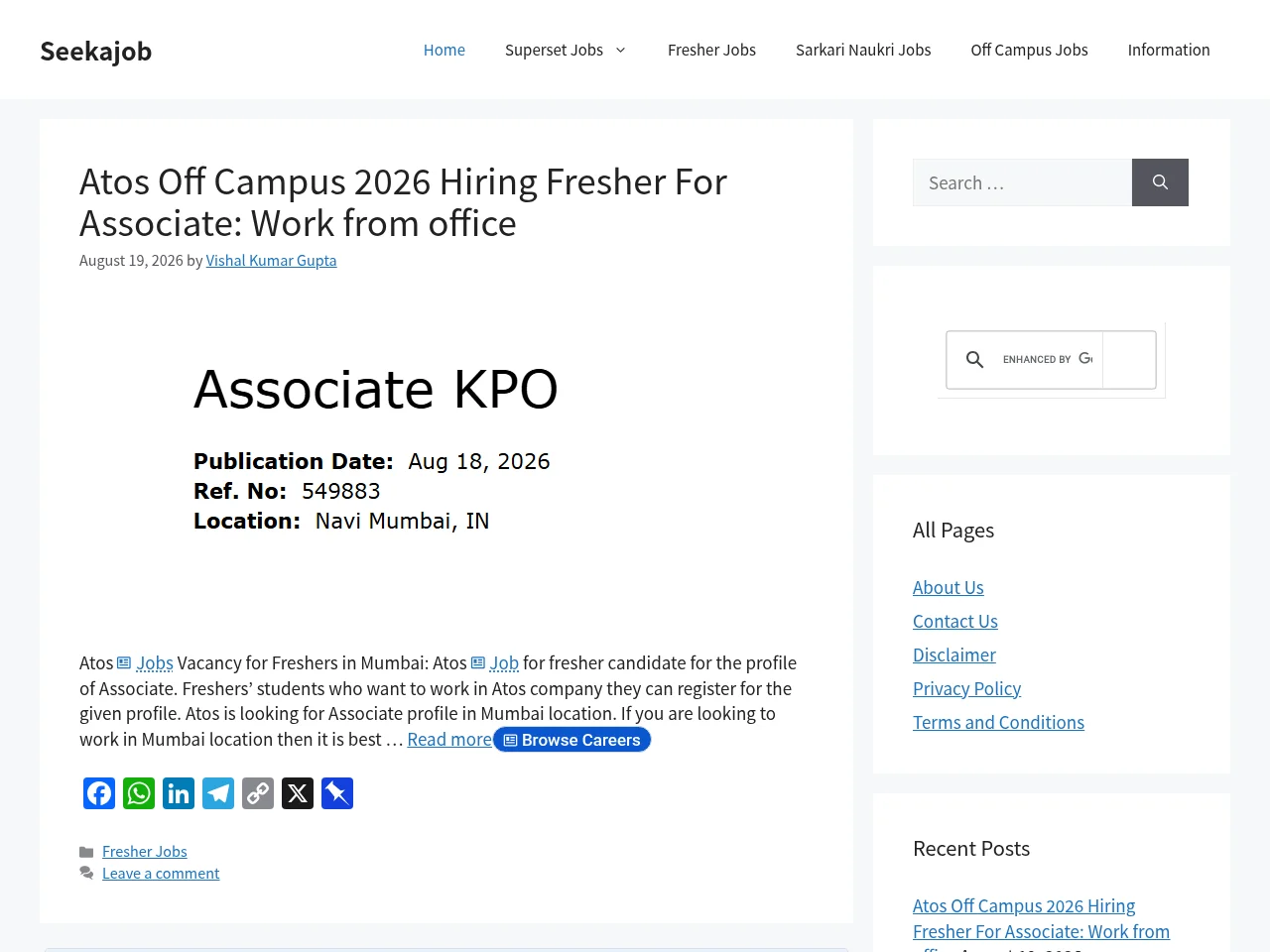 Seekajob screenshot Seekajob website screenshot