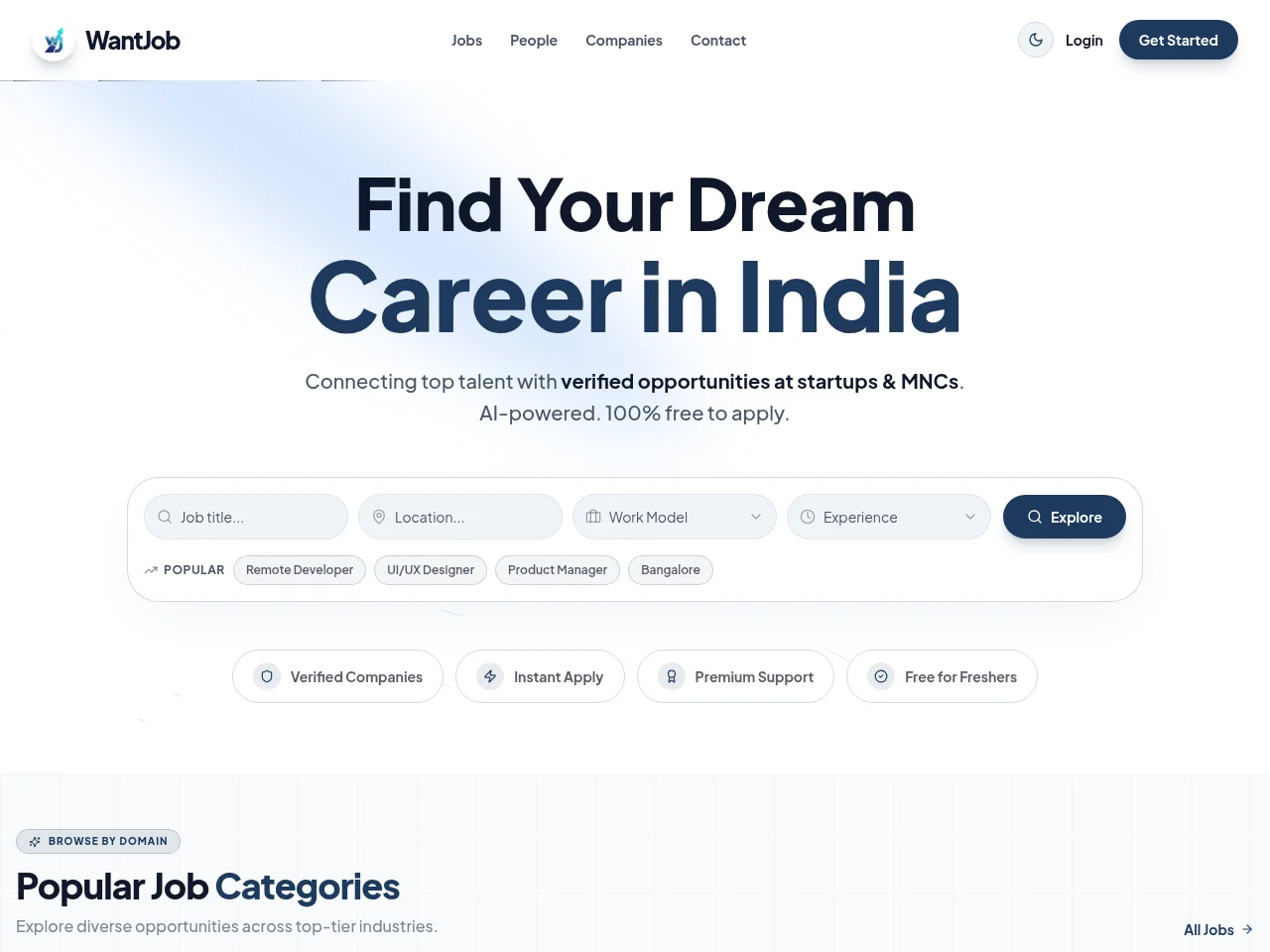 WantJob website screenshot