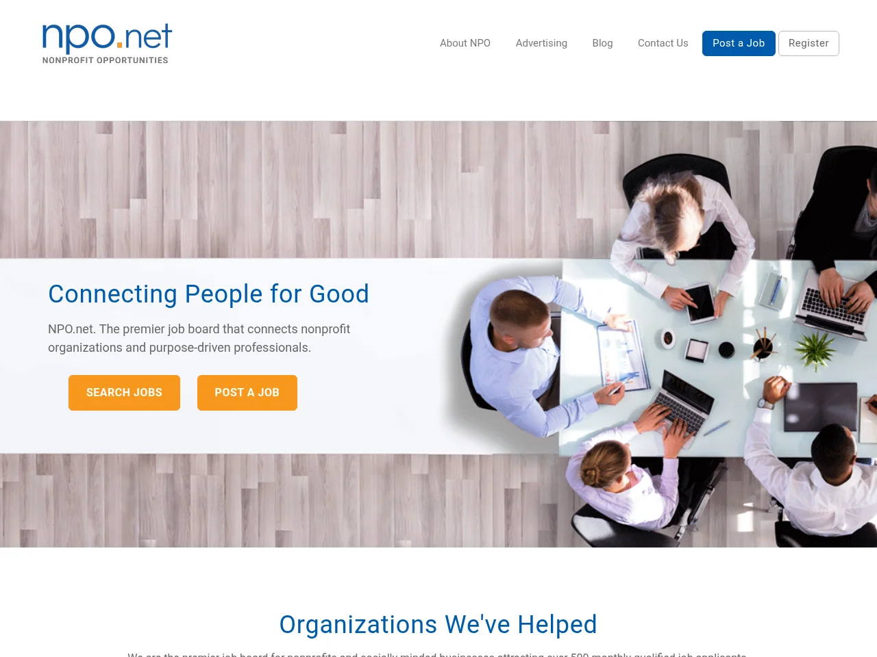 NPO website screenshot