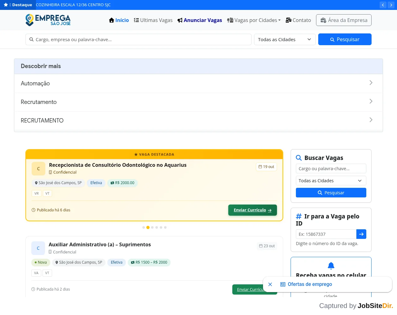 Emprega São José website screenshot