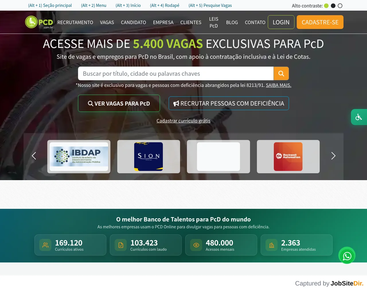PCD Online website screenshot