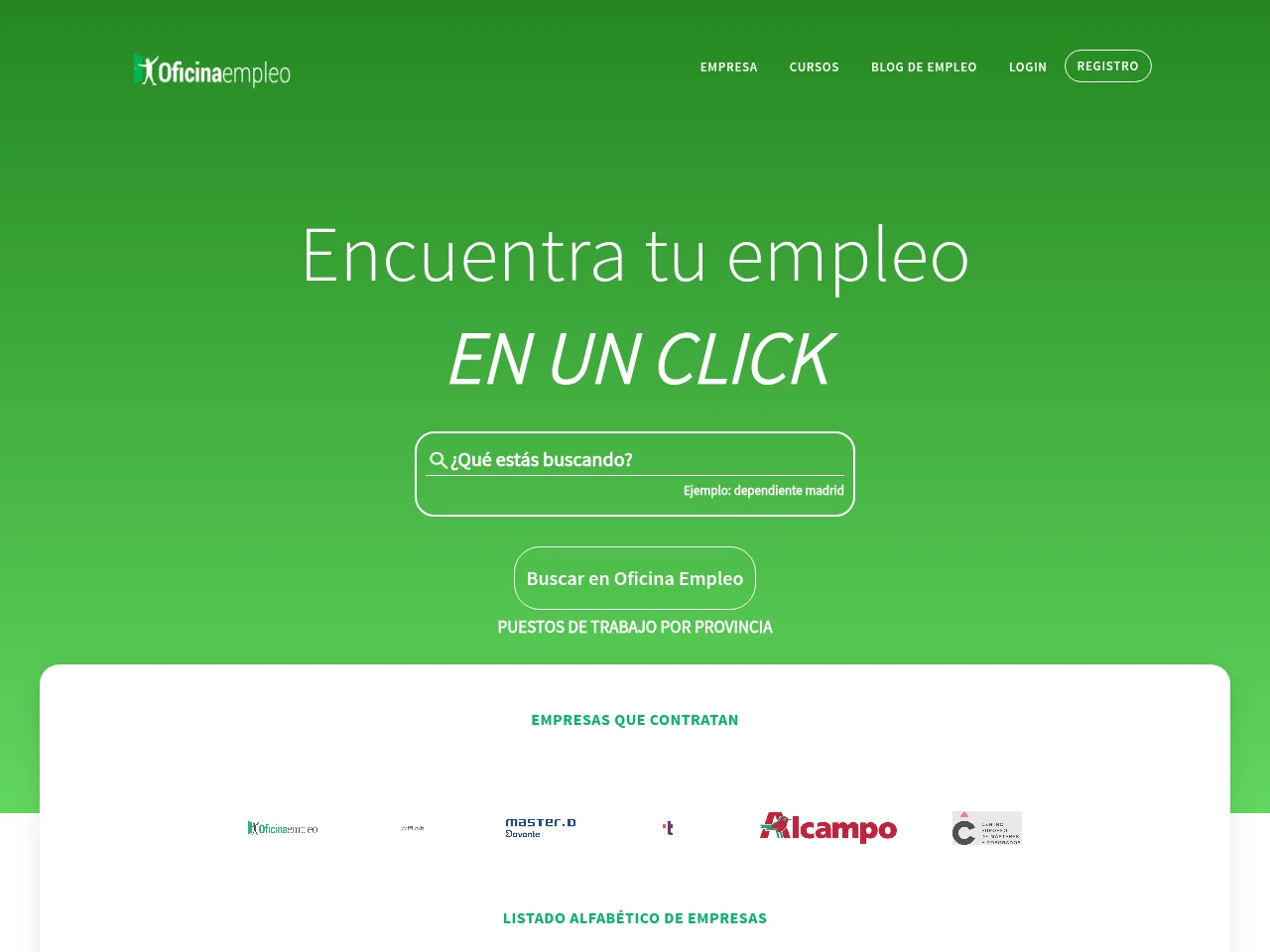 Oficina Empleo website screenshot