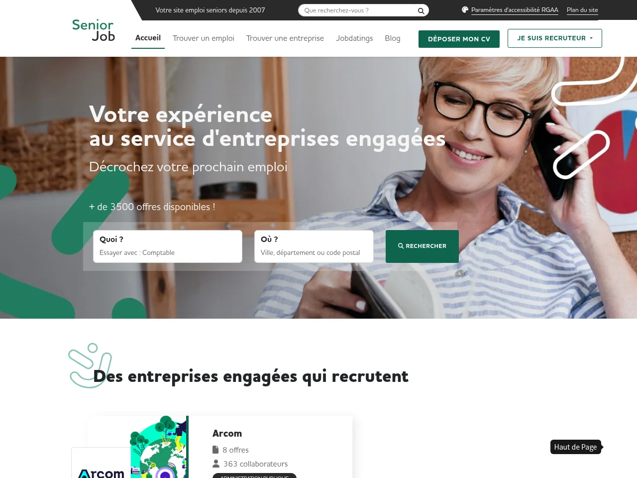 SeniorJob screenshot SeniorJob website screenshot