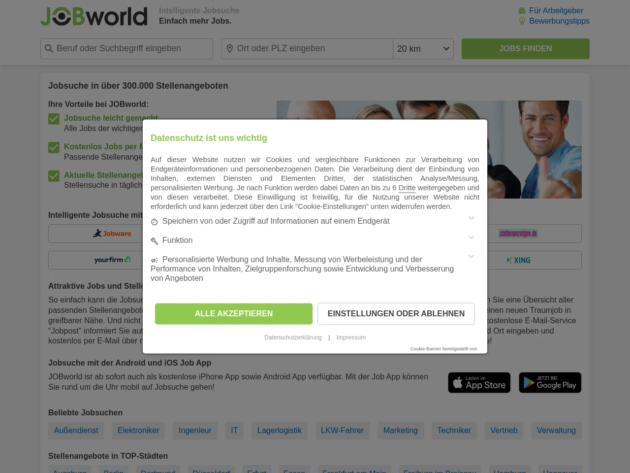 JOBworld screenshot JOBworld website screenshot