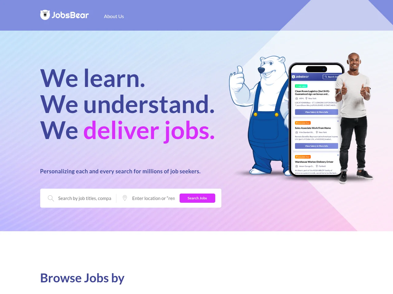 JobsBear screenshot JobsBear website screenshot