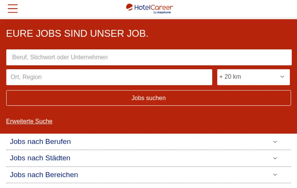 Hotelcareer screenshot Hotelcareer website screenshot