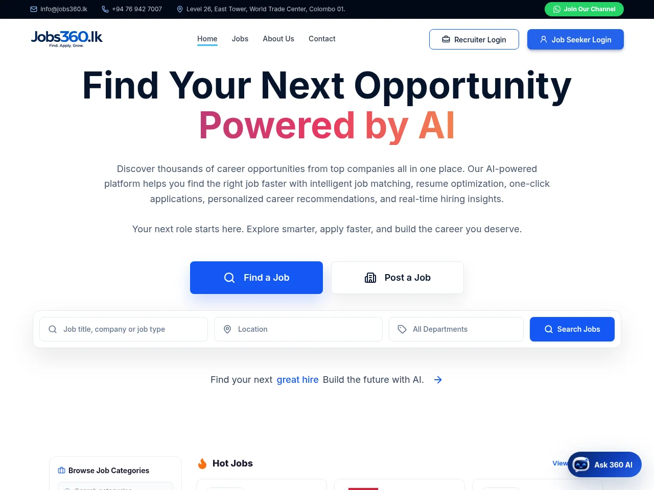 Jobs360 website screenshot