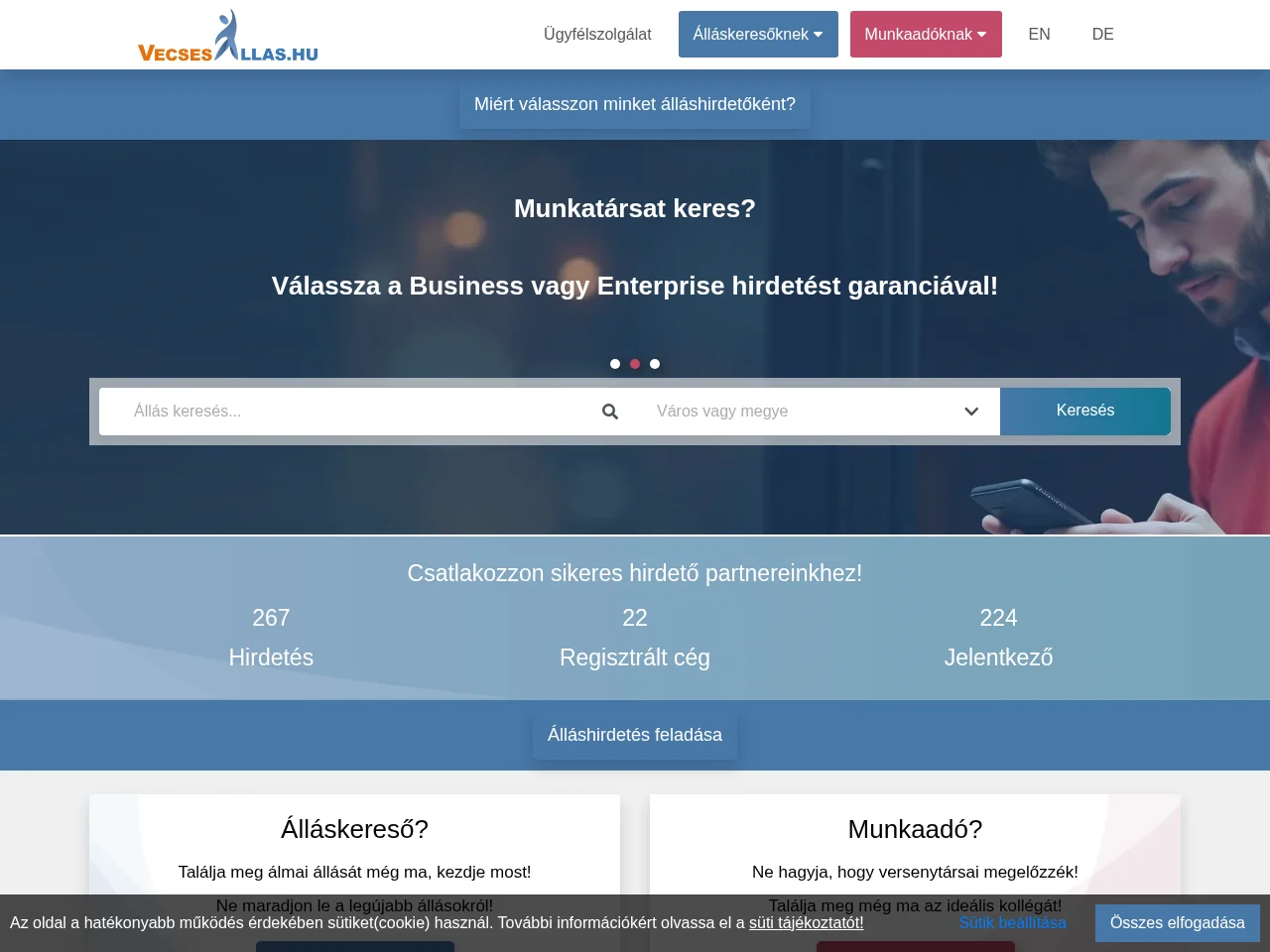 Vecsés Állás website screenshot