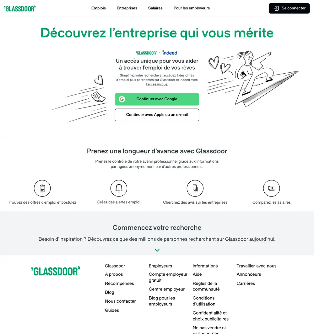 Glassdoor website screenshot