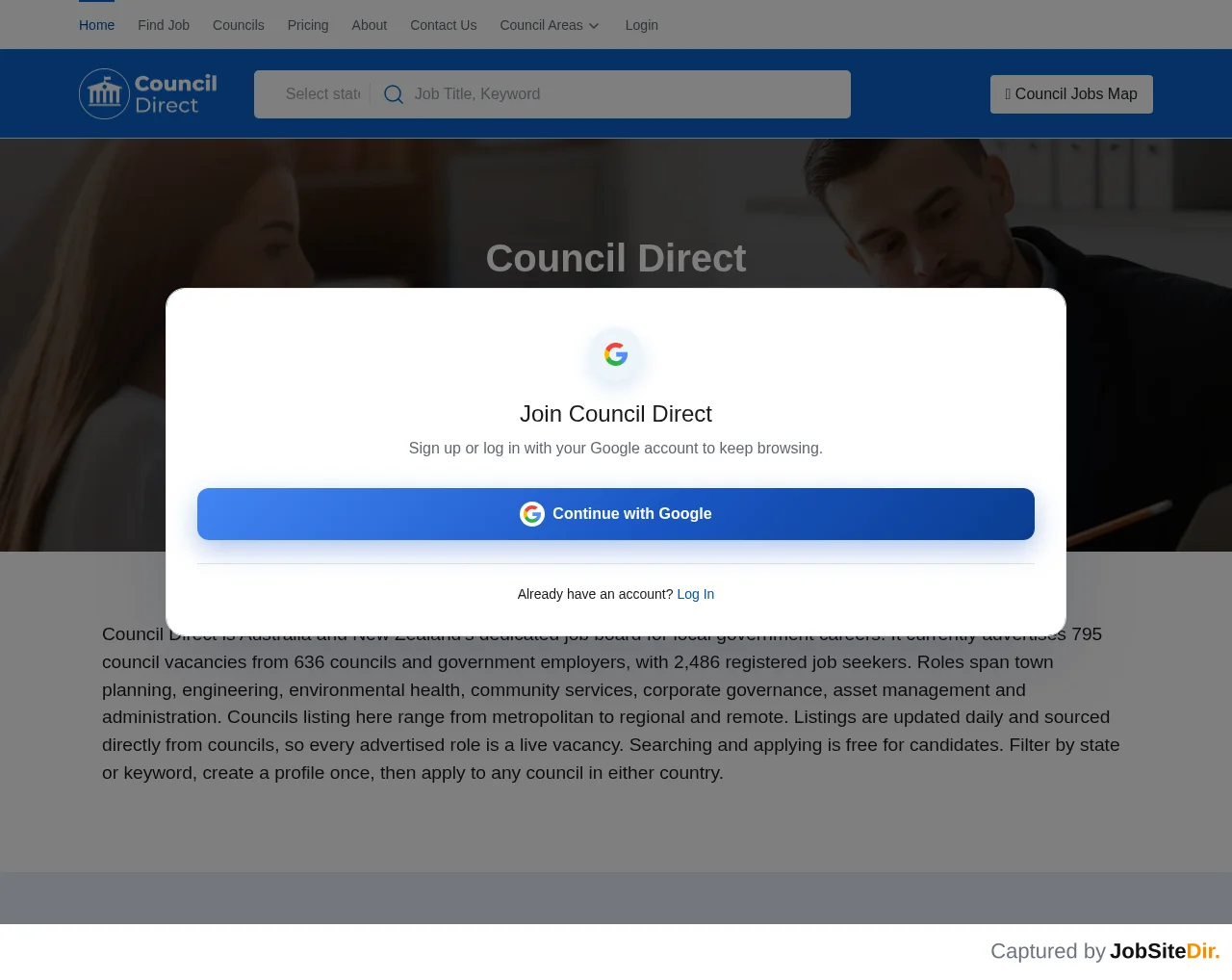 Council Direct website screenshot