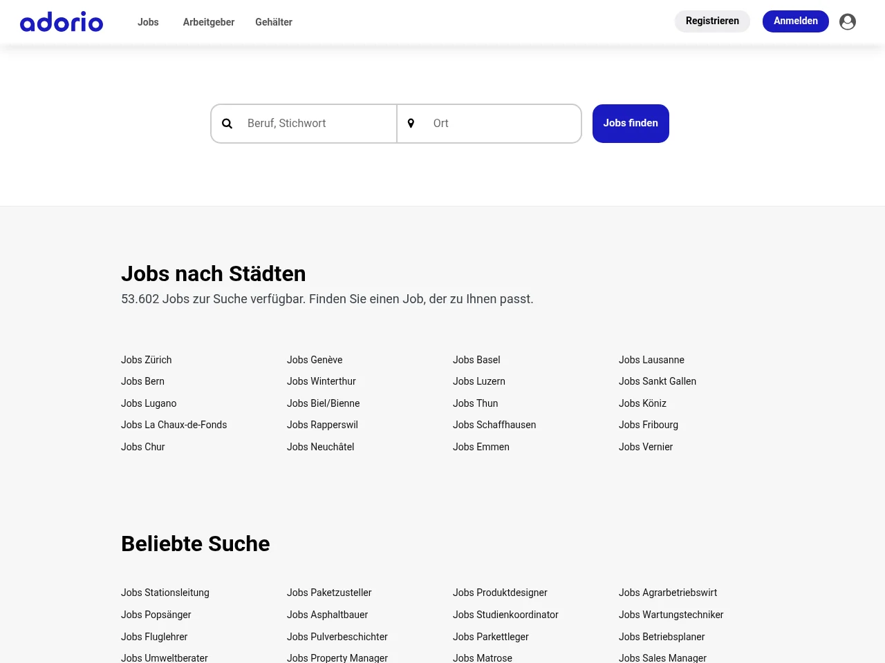 Adorio website screenshot