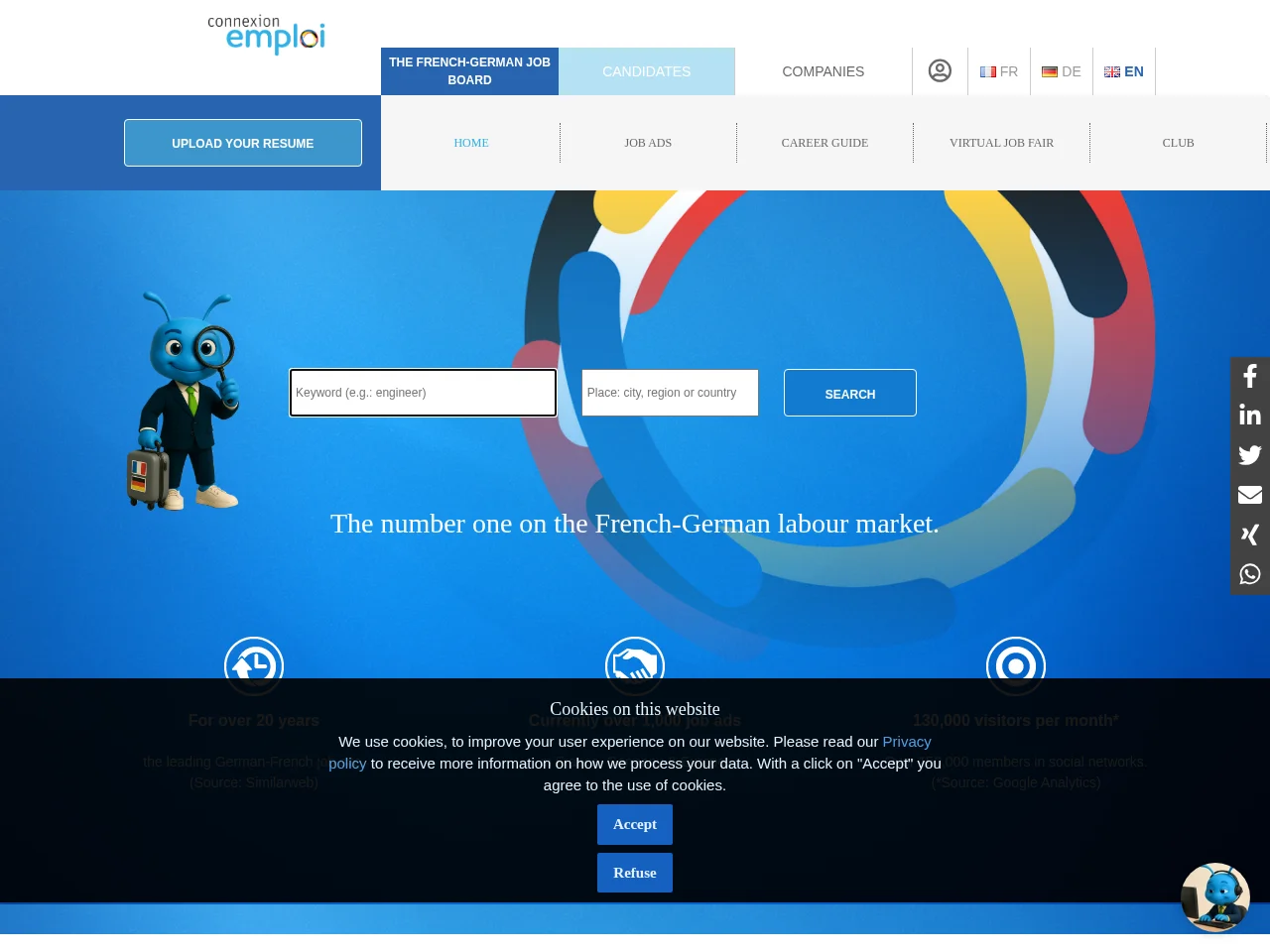 Connexion-Emploi screenshot Connexion-Emploi website screenshot