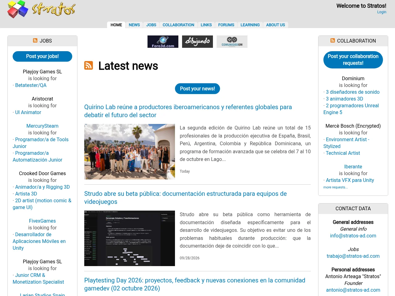 Stratos website screenshot