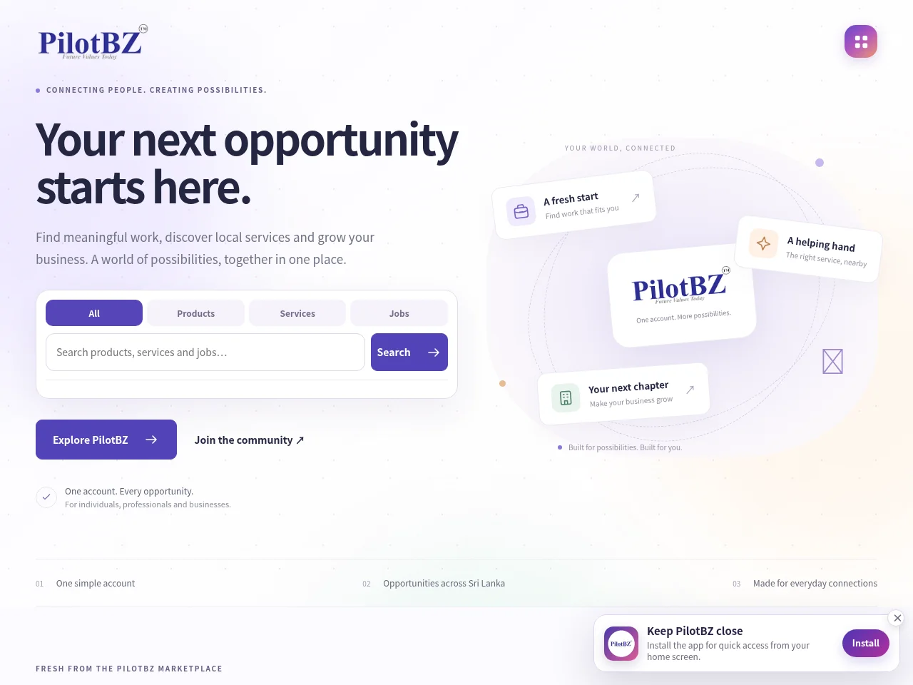 PilotBZ website screenshot