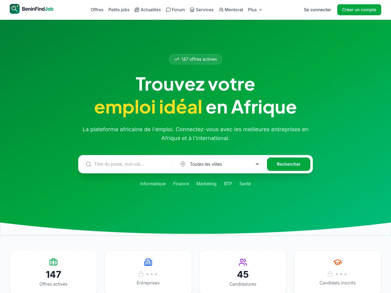 BeninFindJob screenshot BeninFindJob website screenshot