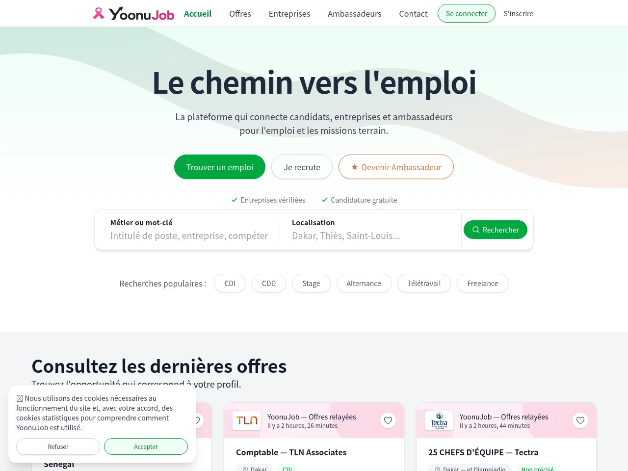 YoonuJob website screenshot