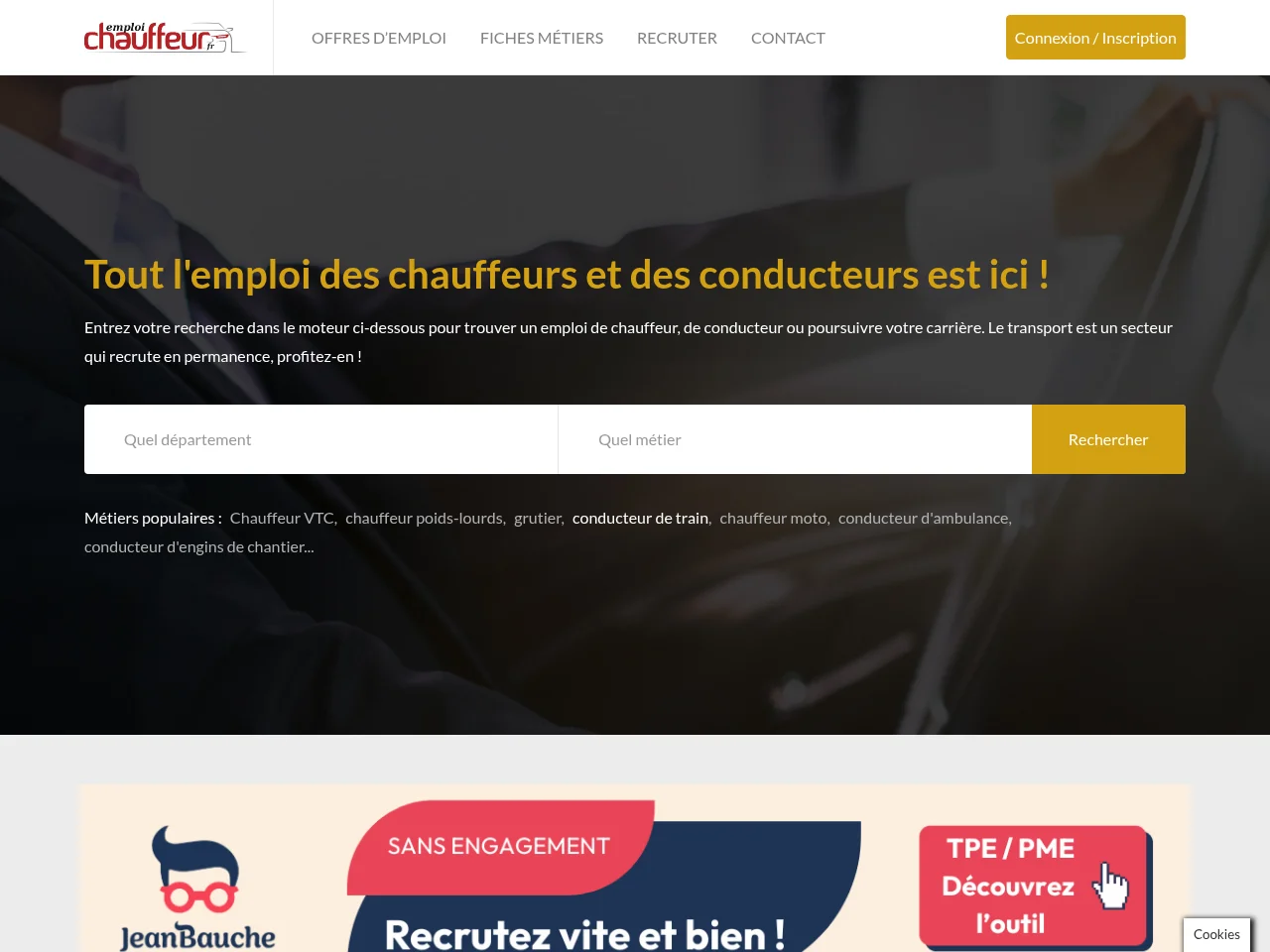 Emploi Chauffeur screenshot Emploi Chauffeur website screenshot