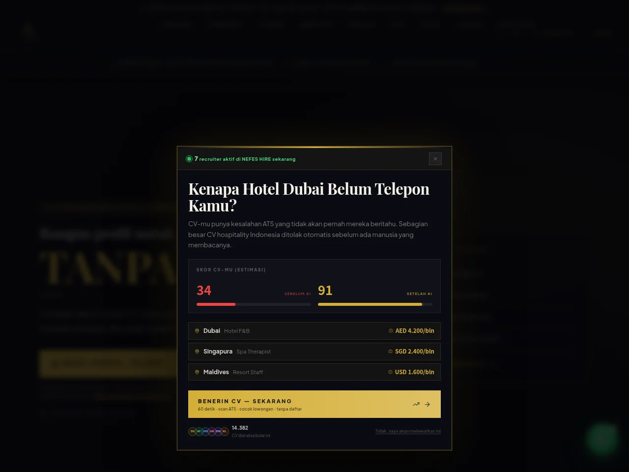 NEFES HIRE website screenshot