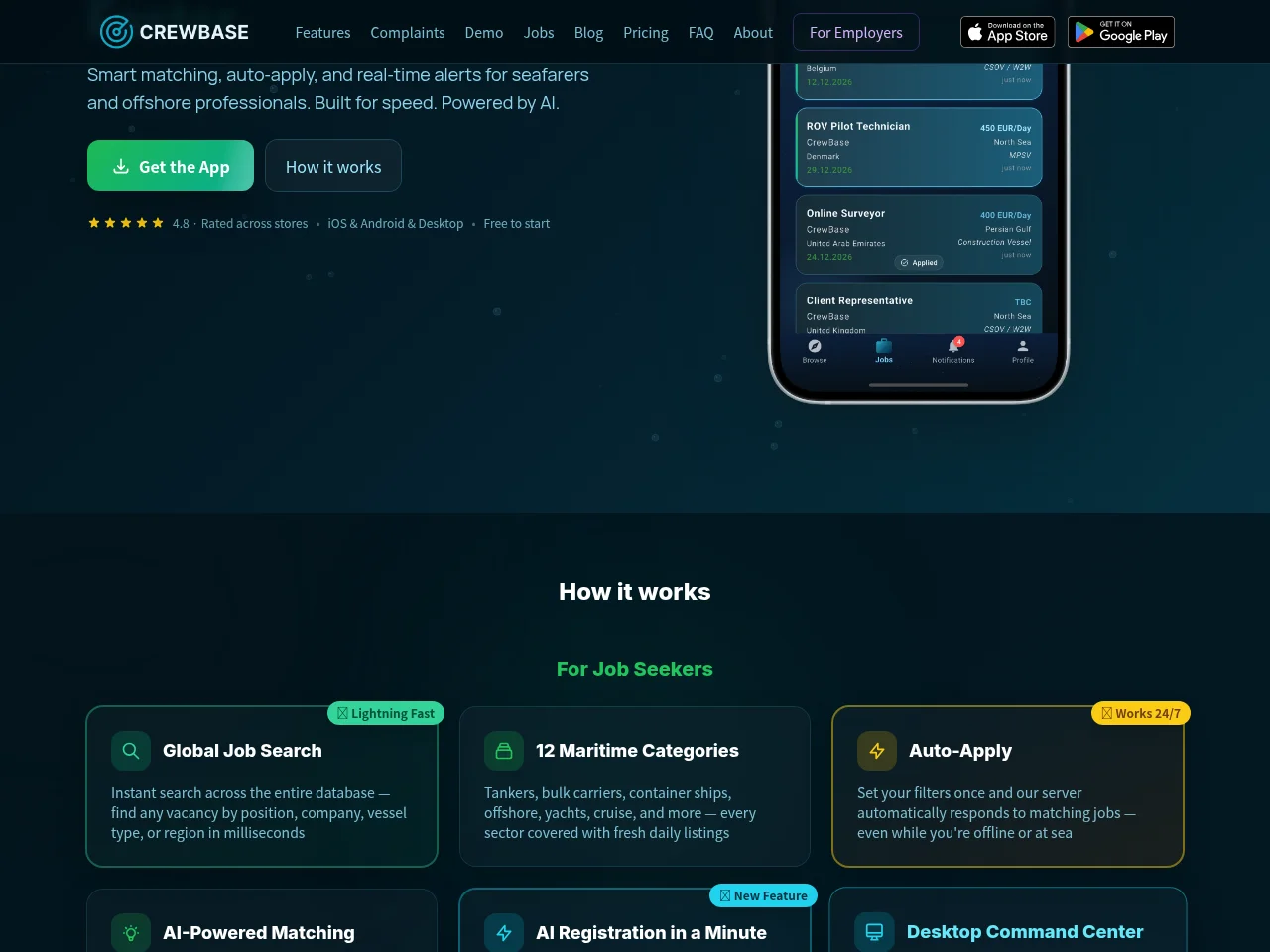 CrewBase website screenshot