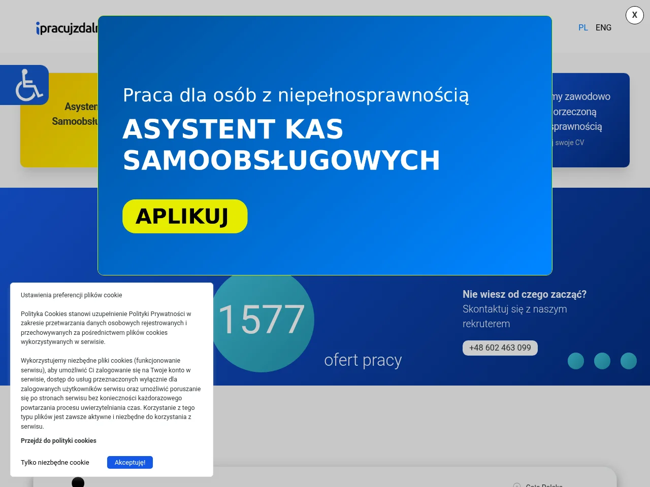 iPRACUJZDALNIE screenshot iPRACUJZDALNIE website screenshot