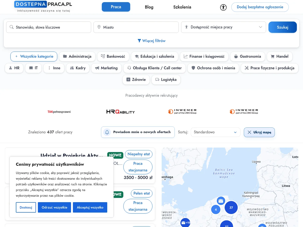 DostepnaPraca website screenshot