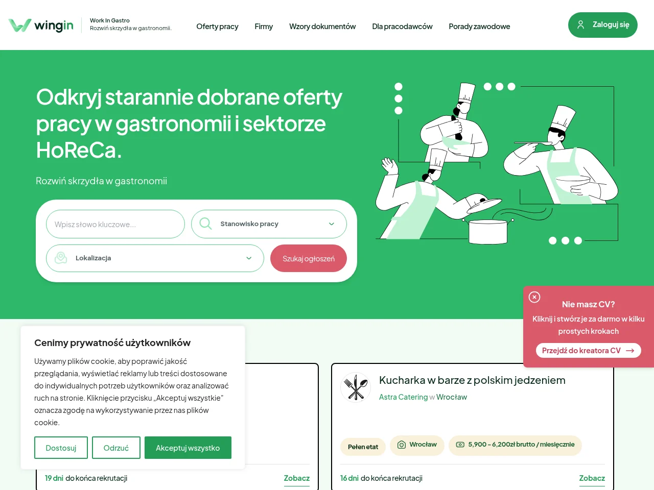 Wingin website screenshot
