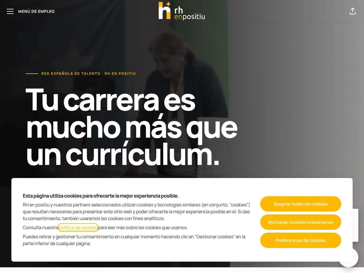 RH en positiu website screenshot