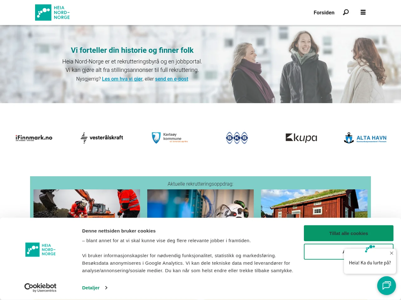 Heia Nord-Norge website screenshot