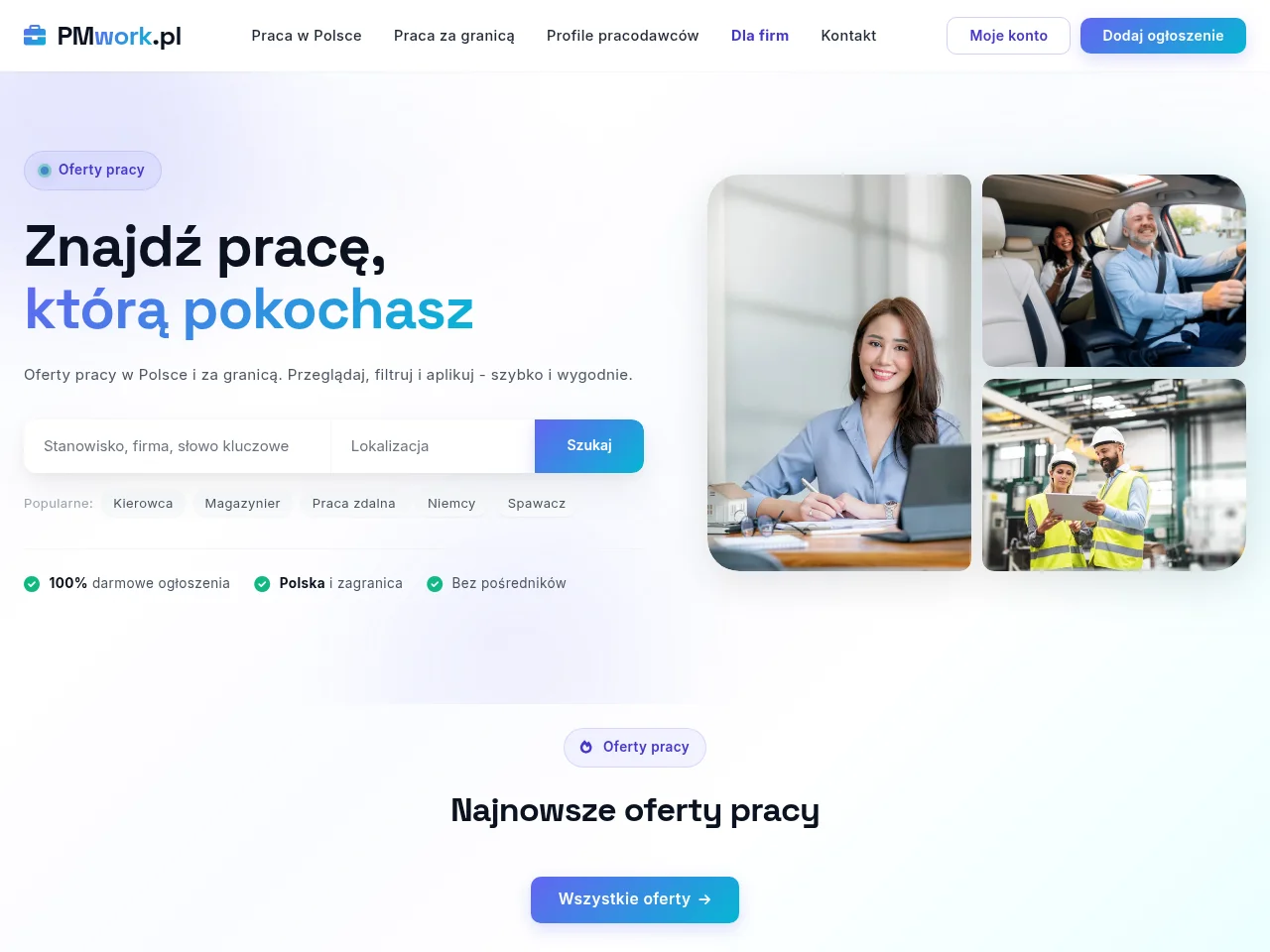PMwork website screenshot