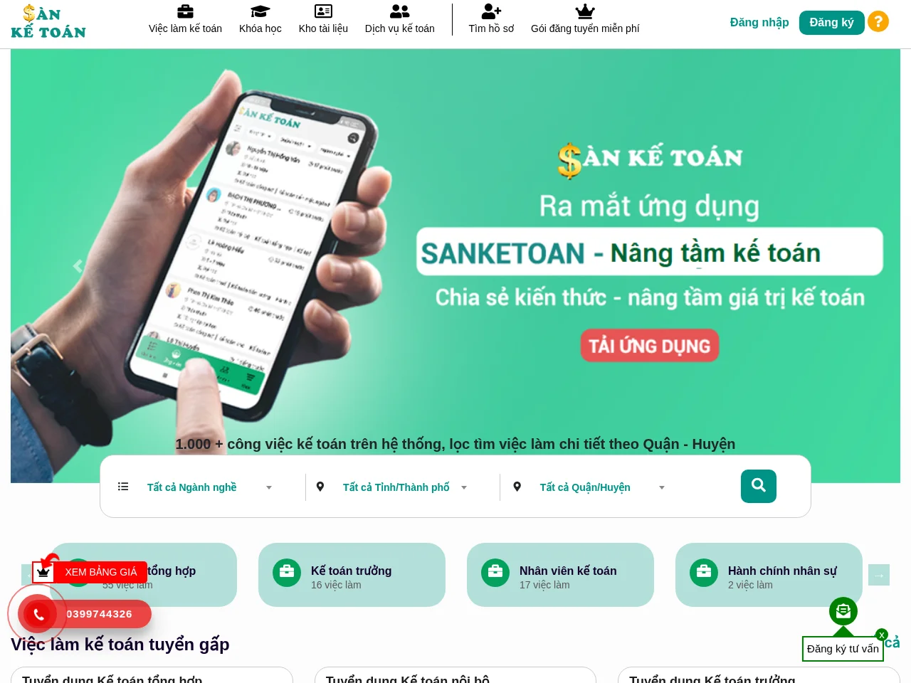 Sàn Kế Toán website screenshot