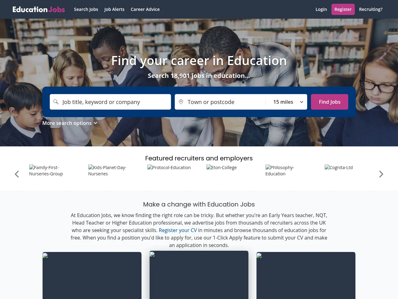 Education Jobs website screenshot