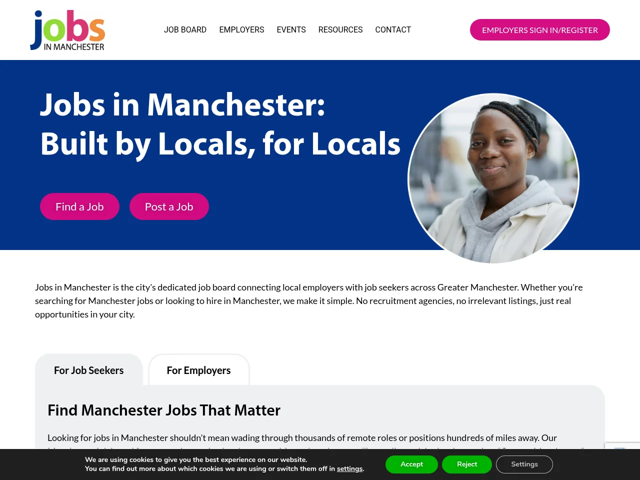 Jobs in Manchester screenshot Jobs in Manchester website screenshot
