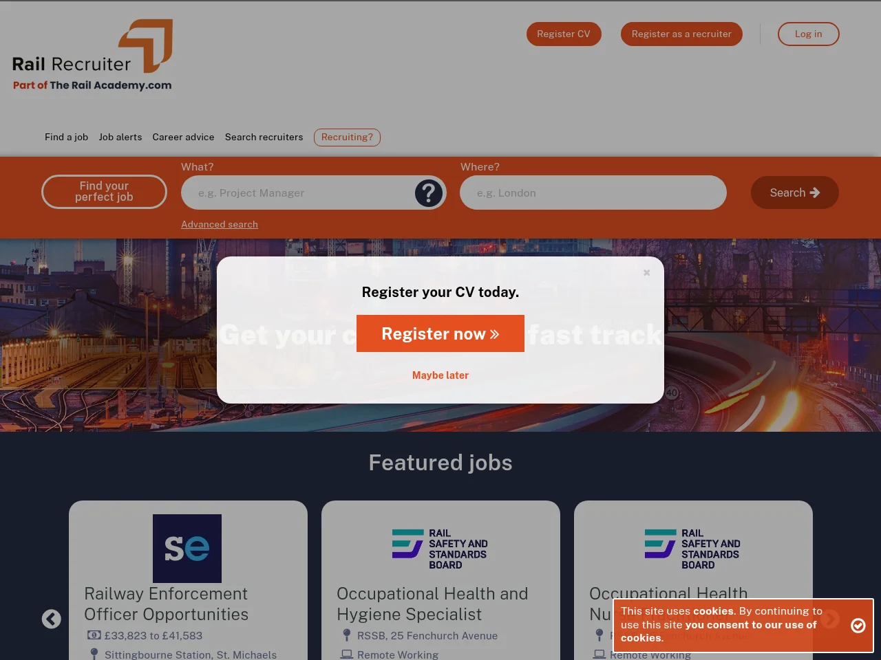 Rail Recruiter screenshot Rail Recruiter website screenshot