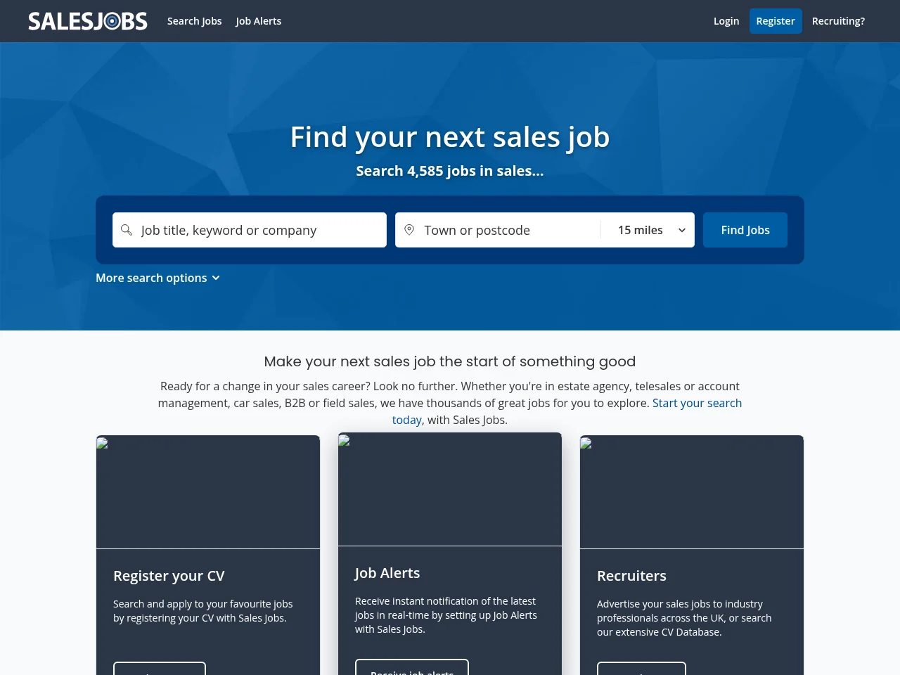Sales Jobs screenshot Sales Jobs website screenshot