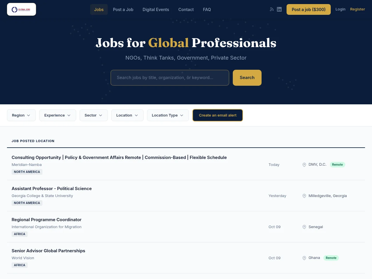 GlobalJobs website screenshot