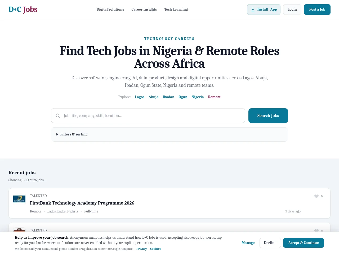 Dev Champions Jobs website screenshot
