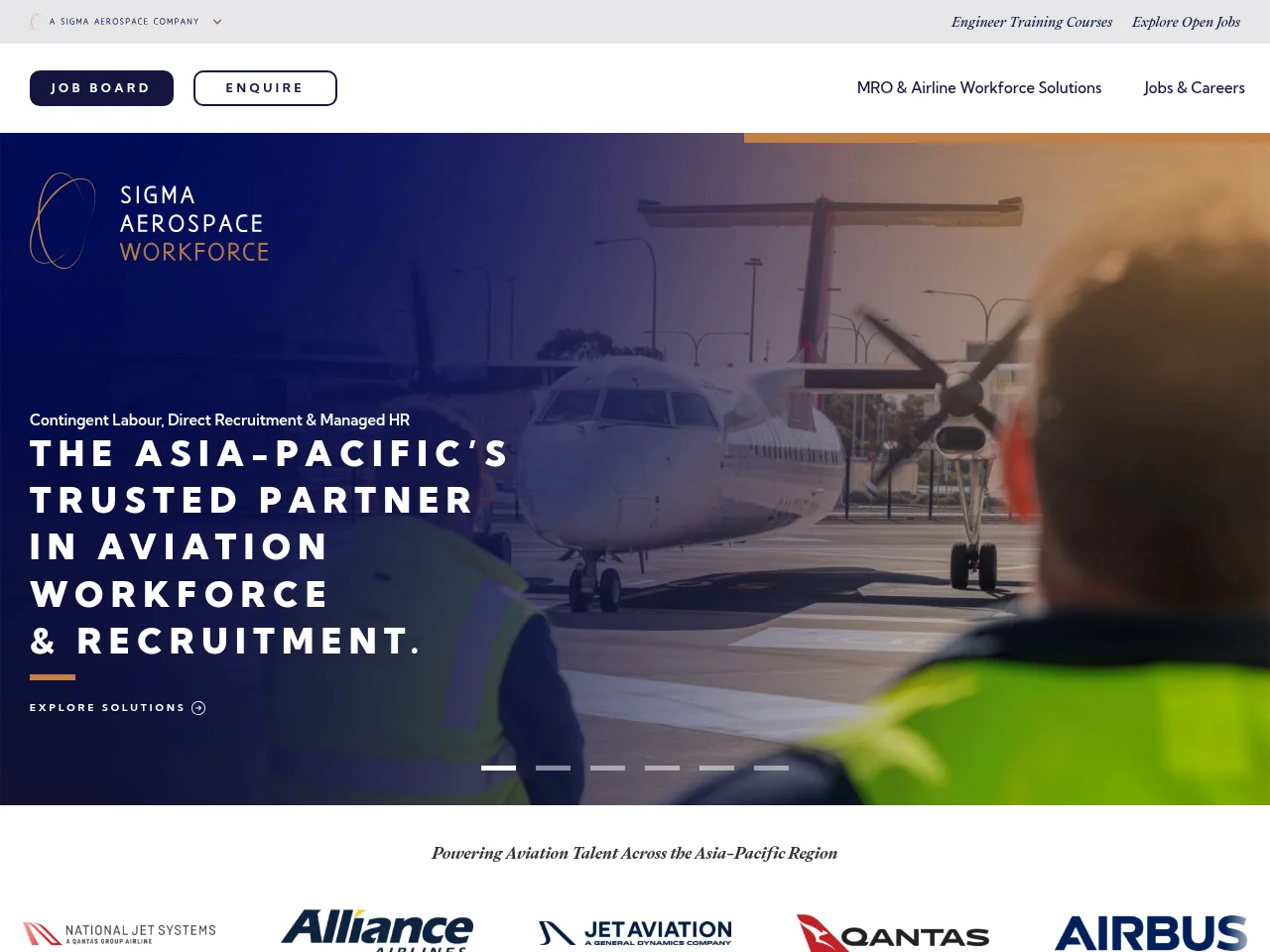Sigma Aerospace Workforce Solutions website screenshot