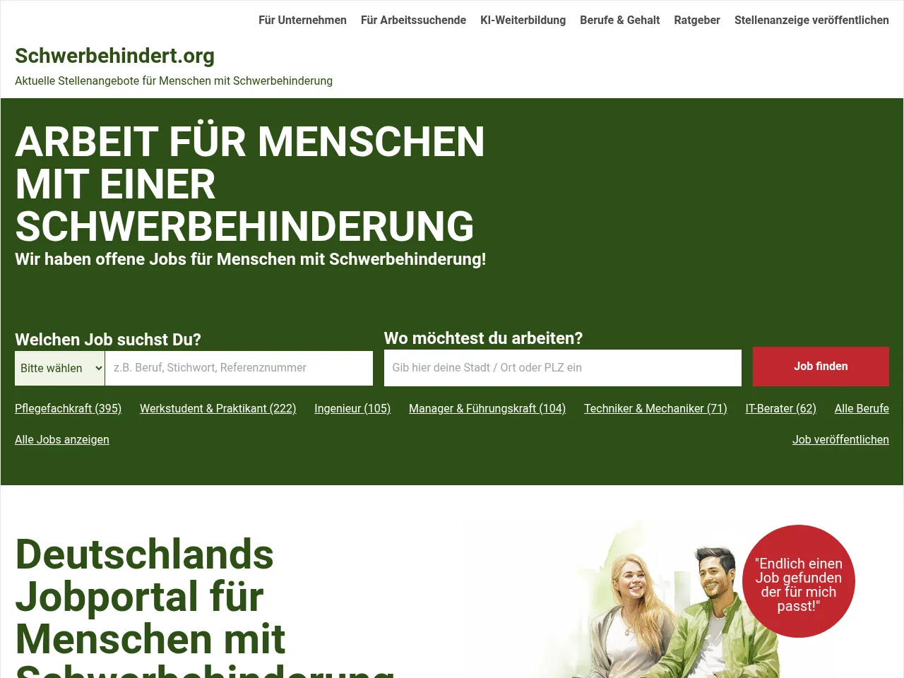 Schwerbehindert screenshot Schwerbehindert website screenshot